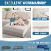 imageHVERSAILTEX 100 Waterproof Loveseat Covers for 2 Cushion Couch Stretch Sofa Covers Washable Featuring Thick Dual Fleece Fabric2 Pieces Loveseat Cushion Covers Dark GreyIvory
