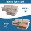 imageHVERSAILTEX 100 Waterproof Loveseat Covers for 2 Cushion Couch Stretch Sofa Covers Washable Featuring Thick Dual Fleece Fabric2 Pieces Loveseat Cushion Covers Dark GreyWarm Sand