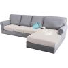 imageHVERSAILTEX 100 Waterproof Loveseat Covers for 2 Cushion Couch Stretch Sofa Covers Washable Featuring Thick Dual Fleece Fabric2 Pieces Loveseat Cushion Covers Dark GreyIvory