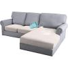imageHVERSAILTEX 100 Waterproof Loveseat Covers for 2 Cushion Couch Stretch Sofa Covers Washable Featuring Thick Dual Fleece Fabric2 Pieces Loveseat Cushion Covers Dark GreyIvory