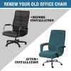 imageHVERSAILTEX Home Office Chair Covers Stretchable Computer Desk Chair Covers Mid  High Back Universal Executive Boss Gaming Seat Cover Removable Machine WashableNon Slip Thick Jacquard Black LargeDeep Teal