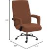 imageHVERSAILTEX Home Office Chair Covers Stretchable Computer Desk Chair Covers Mid  High Back Universal Executive Boss Gaming Seat Cover Removable Machine WashableNon Slip Thick Jacquard Black LargeCaramel