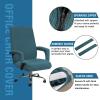 imageHVERSAILTEX Home Office Chair Covers Stretchable Computer Desk Chair Covers Mid  High Back Universal Executive Boss Gaming Seat Cover Removable Machine WashableNon Slip Thick Jacquard Black LargeDeep Teal