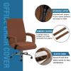 imageHVERSAILTEX Home Office Chair Covers Stretchable Computer Desk Chair Covers Mid  High Back Universal Executive Boss Gaming Seat Cover Removable Machine WashableNon Slip Thick Jacquard Black LargeCaramel