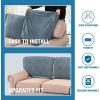 imageHVERSAILTEX Jacquard Couch Cushion Covers High Stretch Sofa Covers for 3 Cushion Couch Furniture Protector Spandex AntiSlip Soft Thickened Slipcovers Diamond Pattern3 Back Covers GreyDamaskstone Blue