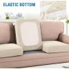 imageHVERSAILTEX Jacquard Couch Cushion Covers High Stretch Sofa Covers for 3 Cushion Couch Furniture Protector Spandex AntiSlip Soft Thickened Slipcovers Diamond Pattern3 Back Covers GreyDamaskivory