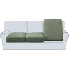 imageHVERSAILTEX Jacquard Couch Cushion Covers High Stretch Sofa Covers for 3 Cushion Couch Furniture Protector Spandex AntiSlip Soft Thickened Slipcovers Diamond Pattern3 Back Covers GreyDamasksea Grass
