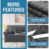 imageHVERSAILTEX Jacquard Couch Cushion Covers High Stretch Sofa Covers for 3 Cushion Couch Furniture Protector Spandex AntiSlip Soft Thickened Slipcovers Diamond Pattern3 Back Covers GreySpiralgrey