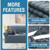 imageHVERSAILTEX Jacquard Couch Cushion Covers High Stretch Sofa Covers for 3 Cushion Couch Furniture Protector Spandex AntiSlip Soft Thickened Slipcovers Diamond Pattern3 Back Covers GreySpiralstone Blue