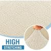 imageHVERSAILTEX Jacquard Couch Cushion Covers High Stretch Sofa Covers for 3 Cushion Couch Furniture Protector Spandex AntiSlip Soft Thickened Slipcovers Diamond Pattern3 Back Covers GreyDamaskivory