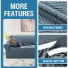 imageHVERSAILTEX Jacquard Couch Cushion Covers High Stretch Sofa Covers for 3 Cushion Couch Furniture Protector Spandex AntiSlip Soft Thickened Slipcovers Diamond Pattern3 Back Covers GreyWind Bellstone Blue