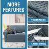 imageHVERSAILTEX Jacquard Couch Cushion Covers High Stretch Sofa Covers for 3 Cushion Couch Furniture Protector Spandex AntiSlip Soft Thickened Slipcovers Diamond Pattern3 Back Covers GreyDiamondstone Blue