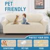 imageHVERSAILTEX Jacquard Couch Cushion Covers High Stretch Sofa Covers for 3 Cushion Couch Furniture Protector Spandex AntiSlip Soft Thickened Slipcovers Diamond Pattern3 Back Covers GreyDamaskivory