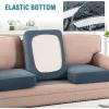 imageHVERSAILTEX Jacquard Couch Cushion Covers High Stretch Sofa Covers for 3 Cushion Couch Furniture Protector Spandex AntiSlip Soft Thickened Slipcovers Diamond Pattern3 Back Covers GreyDamaskstone Blue