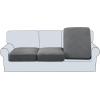 imageHVERSAILTEX Jacquard Couch Cushion Covers High Stretch Sofa Covers for 3 Cushion Couch Furniture Protector Spandex AntiSlip Soft Thickened Slipcovers Diamond Pattern3 Back Covers GreyDamaskgrey