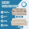 imageHVERSAILTEX Jacquard Couch Cushion Covers High Stretch Sofa Covers for 3 Cushion Couch Furniture Protector Spandex AntiSlip Soft Thickened Slipcovers Diamond Pattern3 Back Covers GreyCrizzleivory