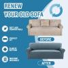 imageHVERSAILTEX Jacquard Couch Cushion Covers High Stretch Sofa Covers for 3 Cushion Couch Furniture Protector Spandex AntiSlip Soft Thickened Slipcovers Diamond Pattern3 Back Covers GreyWind Bellstone Blue