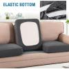 imageHVERSAILTEX Jacquard Couch Cushion Covers High Stretch Sofa Covers for 3 Cushion Couch Furniture Protector Spandex AntiSlip Soft Thickened Slipcovers Diamond Pattern3 Back Covers GreyDamaskgrey