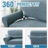 imageHVERSAILTEX Jacquard Couch Cushion Covers High Stretch Sofa Covers for 3 Cushion Couch Furniture Protector Spandex AntiSlip Soft Thickened Slipcovers Diamond Pattern3 Back Covers GreyWind Bellstone Blue