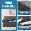 imageHVERSAILTEX Jacquard Couch Cushion Covers High Stretch Sofa Covers for 3 Cushion Couch Furniture Protector Spandex AntiSlip Soft Thickened Slipcovers Diamond Pattern3 Back Covers GreyDamaskgrey