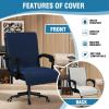 imageHVERSAILTEX Large Office Chair Cover  Water Resistant With Arms for Computer Desk High Back Universal Executive Boss  Non Slip Buckle Washable GreyBeigeNavyBeige