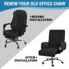 imageHVERSAILTEX Large Office Chair Cover  Water Resistant With Arms for Computer Desk High Back Universal Executive Boss  Non Slip Buckle Washable GreyBeigeBlackGrey