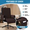imageHVERSAILTEX Large Office Chair Cover  Water Resistant With Arms for Computer Desk High Back Universal Executive Boss  Non Slip Buckle Washable GreyBeigeBrownBeige