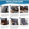 imageHVERSAILTEX Large Office Chair Cover  Water Resistant With Arms for Computer Desk High Back Universal Executive Boss  Non Slip Buckle Washable GreyBeigeGreyBeige
