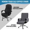 imageHVERSAILTEX Large Office Chair Cover  Water Resistant With Arms for Computer Desk High Back Universal Executive Boss  Non Slip Buckle Washable GreyBeigeGreyBeige