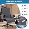 imageHVERSAILTEX Large Office Chair Cover  Water Resistant With Arms for Computer Desk High Back Universal Executive Boss  Non Slip Buckle Washable GreyBeigeGreyBeige