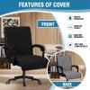 imageHVERSAILTEX Large Office Chair Cover  Water Resistant With Arms for Computer Desk High Back Universal Executive Boss  Non Slip Buckle Washable GreyBeigeBlackGrey