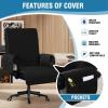 imageHVERSAILTEX Large Office Chair Cover  Water Resistant With Arms for Computer Desk High Back Universal Executive Boss  Non Slip Buckle Washable GreyBeigeBlackGrey