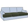imageHVERSAILTEX Stretch 3 Piece T Cushion Sofa Slipcovers Individually Sofa Cushion Covers for 3 Cushion Couch Sofa Seat Cushion Covers with Elastic Bands Featuring Thicker Jacquard Fabric GrayOlive