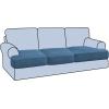 imageHVERSAILTEX Stretch 3 Piece T Cushion Sofa Slipcovers Individually Sofa Cushion Covers for 3 Cushion Couch Sofa Seat Cushion Covers with Elastic Bands Featuring Thicker Jacquard Fabric GrayDusty Blue