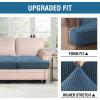 imageHVERSAILTEX Stretch 3 Piece T Cushion Sofa Slipcovers Individually Sofa Cushion Covers for 3 Cushion Couch Sofa Seat Cushion Covers with Elastic Bands Featuring Thicker Jacquard Fabric GrayDusty Blue
