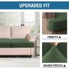 imageHVERSAILTEX Stretch 3 Piece T Cushion Sofa Slipcovers Individually Sofa Cushion Covers for 3 Cushion Couch Sofa Seat Cushion Covers with Elastic Bands Featuring Thicker Jacquard Fabric GrayBronze Green