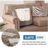 imageHVERSAILTEX Stretch 3 Piece T Cushion Sofa Slipcovers Individually Sofa Cushion Covers for 3 Cushion Couch Sofa Seat Cushion Covers with Elastic Bands Featuring Thicker Jacquard Fabric GraySand