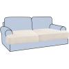 imageHVERSAILTEX Stretch 3 Piece T Cushion Sofa Slipcovers Individually Sofa Cushion Covers for 3 Cushion Couch Sofa Seat Cushion Covers with Elastic Bands Featuring Thicker Jacquard Fabric GrayPorcelain