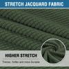 imageHVERSAILTEX Stretch 3 Piece T Cushion Sofa Slipcovers Individually Sofa Cushion Covers for 3 Cushion Couch Sofa Seat Cushion Covers with Elastic Bands Featuring Thicker Jacquard Fabric GrayBronze Green