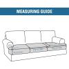 imageHVERSAILTEX Stretch 3 Piece T Cushion Sofa Slipcovers Individually Sofa Cushion Covers for 3 Cushion Couch Sofa Seat Cushion Covers with Elastic Bands Featuring Thicker Jacquard Fabric GrayRust