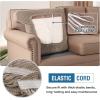 imageHVERSAILTEX Stretch 3 Piece T Cushion Sofa Slipcovers Individually Sofa Cushion Covers for 3 Cushion Couch Sofa Seat Cushion Covers with Elastic Bands Featuring Thicker Jacquard Fabric GraySand