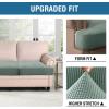 imageHVERSAILTEX Stretch 3 Piece T Cushion Sofa Slipcovers Individually Sofa Cushion Covers for 3 Cushion Couch Sofa Seat Cushion Covers with Elastic Bands Featuring Thicker Jacquard Fabric GraySage
