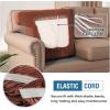 imageHVERSAILTEX Stretch 3 Piece T Cushion Sofa Slipcovers Individually Sofa Cushion Covers for 3 Cushion Couch Sofa Seat Cushion Covers with Elastic Bands Featuring Thicker Jacquard Fabric GrayRust