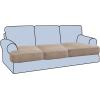 imageHVERSAILTEX Stretch 3 Piece T Cushion Sofa Slipcovers Individually Sofa Cushion Covers for 3 Cushion Couch Sofa Seat Cushion Covers with Elastic Bands Featuring Thicker Jacquard Fabric GraySand