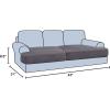 imageHVERSAILTEX Stretch 3 Piece T Cushion Sofa Slipcovers Individually Sofa Cushion Covers for 3 Cushion Couch Sofa Seat Cushion Covers with Elastic Bands Featuring Thicker Jacquard Fabric GrayCharcoal Grey