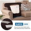 imageHVERSAILTEX Stretch 3 Piece T Cushion Sofa Slipcovers Individually Sofa Cushion Covers for 3 Cushion Couch Sofa Seat Cushion Covers with Elastic Bands Featuring Thicker Jacquard Fabric GrayChocolate