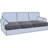 imageHVERSAILTEX Stretch 3 Piece T Cushion Sofa Slipcovers Individually Sofa Cushion Covers for 3 Cushion Couch Sofa Seat Cushion Covers with Elastic Bands Featuring Thicker Jacquard Fabric GrayCharcoal Grey