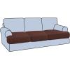 imageHVERSAILTEX Stretch 3 Piece T Cushion Sofa Slipcovers Individually Sofa Cushion Covers for 3 Cushion Couch Sofa Seat Cushion Covers with Elastic Bands Featuring Thicker Jacquard Fabric GrayBurnt Brick
