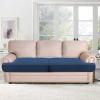 imageHVERSAILTEX Stretch 3 Piece T Cushion Sofa Slipcovers Individually Sofa Cushion Covers for 3 Cushion Couch Sofa Seat Cushion Covers with Elastic Bands Featuring Thicker Jacquard Fabric GrayNavy