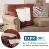 imageHVERSAILTEX Stretch 3 Piece T Cushion Sofa Slipcovers Individually Sofa Cushion Covers for 3 Cushion Couch Sofa Seat Cushion Covers with Elastic Bands Featuring Thicker Jacquard Fabric GrayRust
